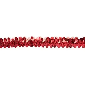 Elastik-Paillettenband, rot, Breite: 20 mm, Länge: 3 m