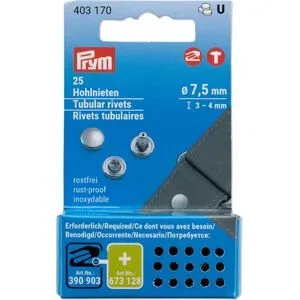 Prym Hohlnieten, Größe: 7,5 mm Ø, Inhalt: 25 Stück.