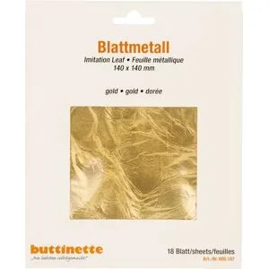 buttinette Blattmetall gold, 14 x 14 cm, 18 Blatt