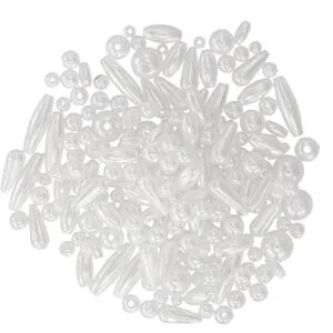 Perlenmischung, weiß, 4?20 mm, 80 g