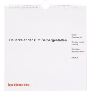 buttinette Bastel-Dauerkalender, weiß, 23 x 24 cm