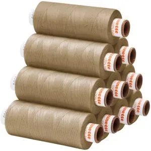 buttinette Universal-Nähgarn, Stärke: 100, 10er-Pack, beige