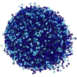 Rocailles-Perlen, Blautöne, 2,5 mm Ø, 100 g