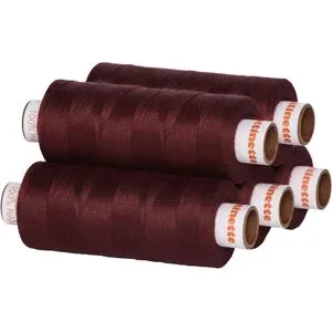 buttinette Universal-Nähgarn, Stärke: 100, 5er-Pack, brombeer