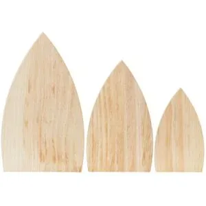 Dreiecke aus Holz, gerundet, 15 cm, 20 cm und 25 cm