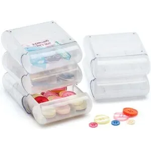buttinette Aufbewahrungsboxen, Größe: 9 x 7,5 x 3 cm, Inhalt: 5 Stück