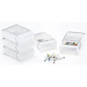 buttinette Aufbewahrungsboxen, Größe: 4,5 x 7,5 x 2,5 cm, Inhalt: 5 Stück