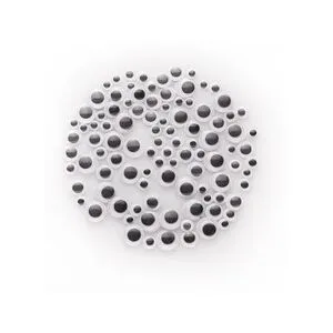 Wackelaugen, selbstklebend, schwarz-weiß, 4?14 mm Ø, 100 Stück
