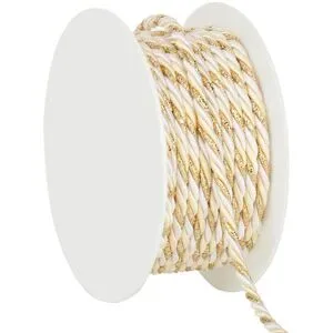 Kordel, creme-weiß-gold, 4 mm, 10 m