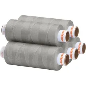 buttinette Universal-Nähgarn, Stärke: 100, 5er-Pack, stein