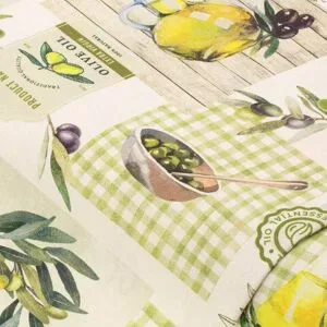 Dekostoff Patchwork Oliven 