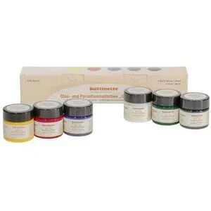 buttinette Glas- und Porzellanmalfarben, 6x 30 ml