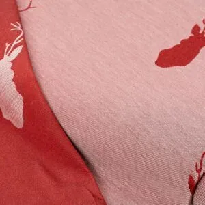 Jacquard Hirsch, weinrot/ecru