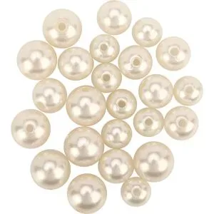 Rundperlen, creme, 12, 14 und 16 mm Ø, 24 Stück