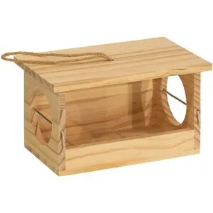 Futterhaus aus Holz, 22 x 14 x 12,5 cm