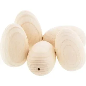 Eier aus Holz, 6 cm, 5 Stück