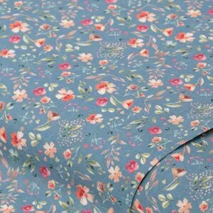 Baumwollstoff Vintage ?Blümchen?, jeansblau-color