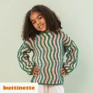 Strickanleitung ? Quergestrickter Mädchenpullover aus Woll Butt Venia