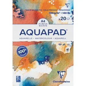 Aquarellpapier-Block, 21 x 29,7 cm, 20 Blatt, 300 g/m²