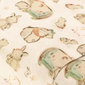 Baumwollstoff Tierfamilie 