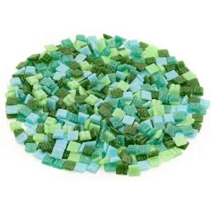 Glas-Mosaik, Grüntöne, 10 x 10 mm, 300 g