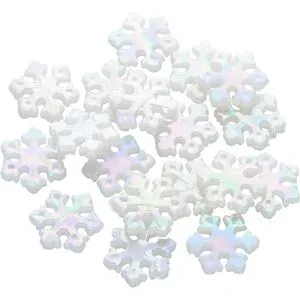 Schneeflockenperlen, weiß, 1,2 cm, 24 Stück