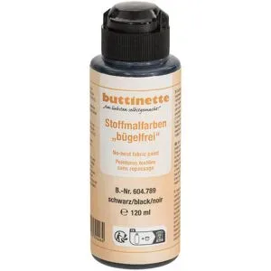 buttinette Stoffmalfarbe bügelfrei in verschiedenen Farbtönen, 120 ml
