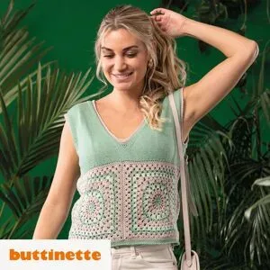 Strick-/Häkelanleitung ? Top mit Granny Squares aus Woll Butt Primo Sina