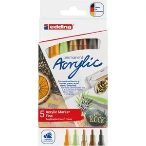 edding Acrylmarker-Set fein, natur, 5 Stifte