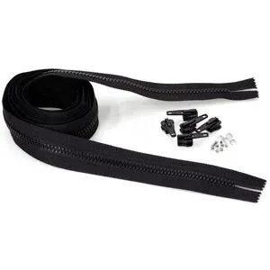 buttinette Endlosreißverschluss im Set, Krampe: 5,8 mm, 2 m, schwarz