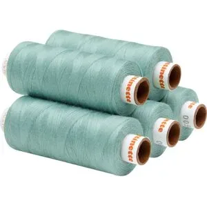 buttinette Universal-Nähgarn, Stärke: 100, 5er-Pack, mint