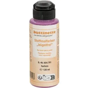buttinette Stoffmalfarbe bügelfrei in verschiedenen Farbtönen, 120 ml