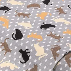 Baumwollstoff Katzen-Silhouetten 