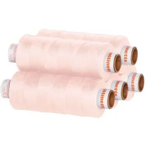 buttinette Universal-Nähgarn, Stärke: 100, 5er-Pack, rosé