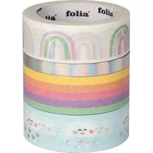 folia Deko-Tapes Regenbogen, 5?15 mm, 20 m