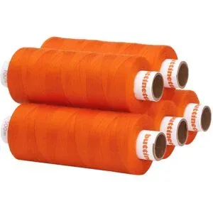 buttinette Universal-Nähgarn, Stärke: 100, 5er-Pack, orange