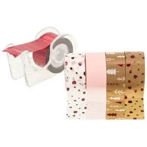 Heyda Deko-Tape-Mini, braun-pink, 12 mm, 15 m