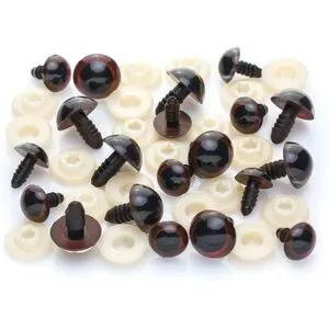 Tieraugen, braun, 9 + 12 mm, 20 Stück