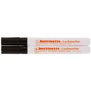 buttinette Lackmarker, schwarz, 2 Stifte
