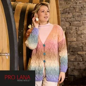 Strickanleitung ? Jacke mit Ajourmuster aus Pro Lana 1-2-3 Ideen Merino