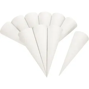 Mini-Schultüten-Rohlinge, weiß-grau, 35 cm, 10 Stück