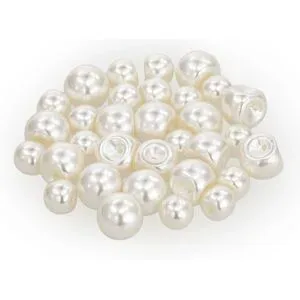 buttinette Knöpfe in Perlenoptik, Größe: 9 + 12 mm, Inhalt: 36 Stück