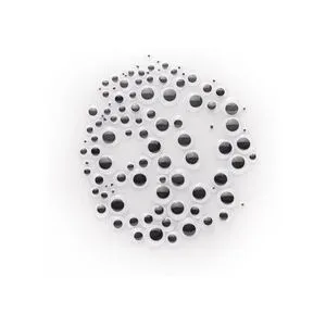 Wackelaugen zum Kleben, schwarz-weiß, 3?10 mm Ø, 100 Stück