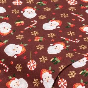 Baumwollstoff Santa & Zuckerstange 