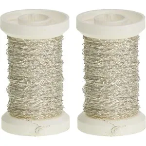Bouillon-Effektdraht, silber, 2 Spulen à 50 m