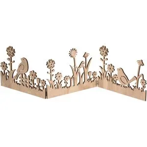 Blumenwiese aus Holz, 66 x 17 cm