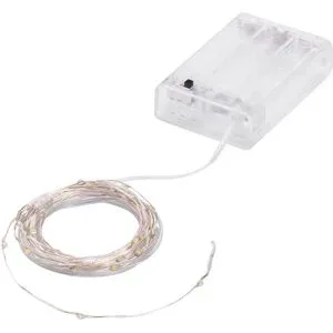 LED-Micro-Lichterkette mit Batteriekasten und Timer, 40 LEDs