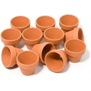 Tontöpfe aus Terrakotta, 4 cm hoch, 4,5 cm Ø, 12 Stück