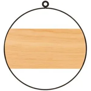 Metallring mit Holzschild, 25 cm Ø x 0,7 cm