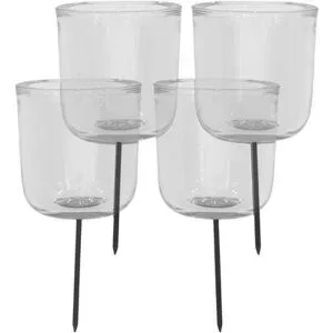 Windlichtgläser, mit Dorn, 7,8 cm, 7,8 cm Ø, 4 Stück